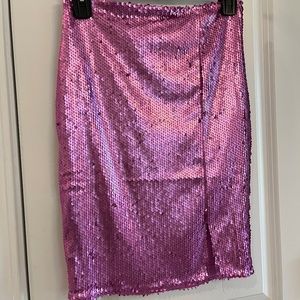 Pink Sequined Skirt Cefian Small